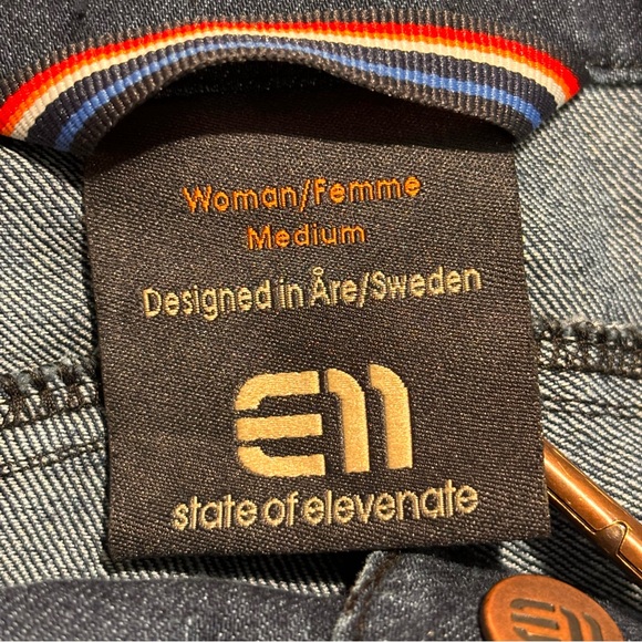 EN STATE OF ELEVENATE Sz M Cabin Pants Denim Sweden Pockets Comfort Pants NEW - Picture 12 of 13